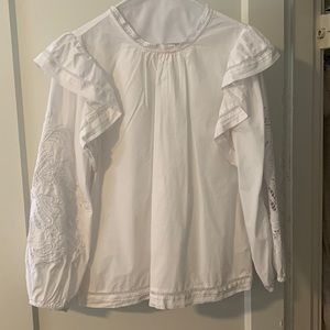 J Crew eyelet sleeve blouse